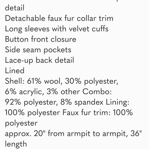 Brand new Laundry olive fur coat - Picture 6 of 8